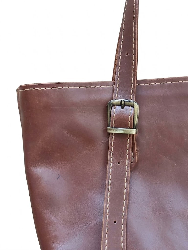ORVEN - Lyra El Yapımı Hakiki Deri Tote Çanta
