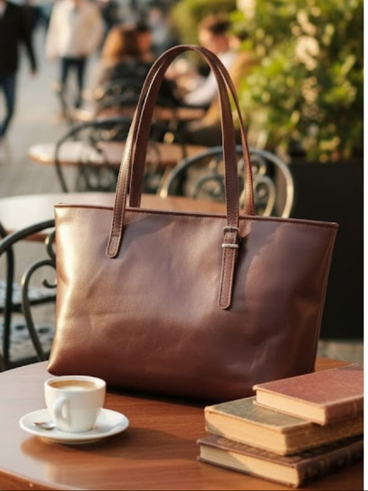 ORVEN Auren - El Yapımı Deri Tote Çanta
