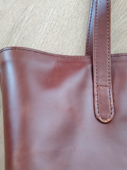 ORVEN - Astra El Yapımı Hakiki Deri Tote Çanta